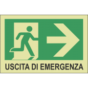 segnaletica fotoluminescente uscita di emergenza  autoadesivo
